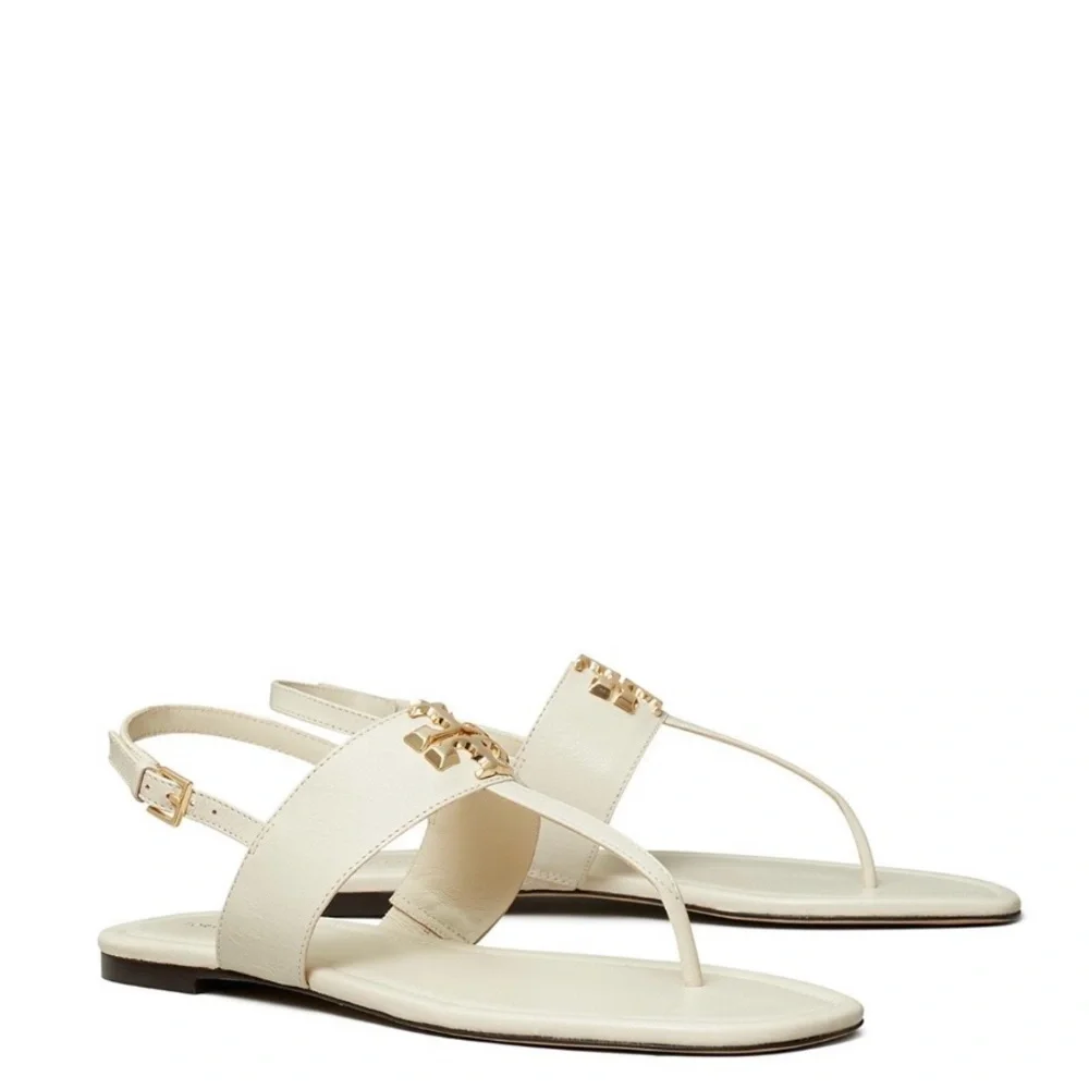 NIB TORY BURCH Women's Eleanor Thong Toe Logo Sandals